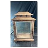 Wood and glass display lantern/cabinet featuring