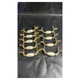 Set of vintage brass-tone drawer pulls with