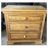 3-Drawer Oak Finish Nightstand / End Table