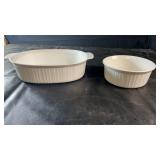 Corning Ware ribbed white bakeware set including