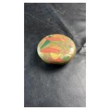 Decorative trinket dish with colorful abstract