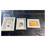 Framed Coastal Shell & Sea Glass Artwork