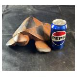 Hand-carved wooden sea turtle figurine featuring