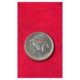 1967 Canadian Centennial rabbit nickel featuring