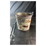 Hand-Painted Decorative Metal Bucket