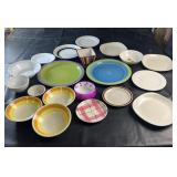 Mixed serving dish and bowl lot featuring a
