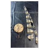 Fishing Hook Plaque & 100% Silk Wolf