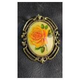 Vintage Style Rose BroochGold-tone brooch