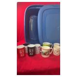 Storage Tote with Assorted Coffee MugsLarge