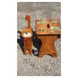 Wooden child's step stool and handcrafted