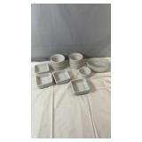 White ceramic bakeware and ramekin collection