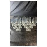 Set of 11 Scandinavian-style clear glass stemware