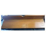 Wooden wall-mounted shelf with integrated display