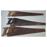 Vintage Hand SawsSet of three vintage hand saws
