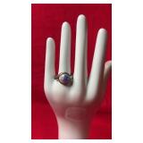 Vintage 925 ring featuring a cabochon-style blue