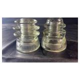 Armstrong Glass Insulators (2)Pair of vintage