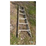 6-foot aluminum step ladder with wide standing