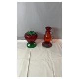 Pair of Decorative Glass Hummingbird