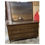 Vintage Style 6-Drawer Dresser with Mirror