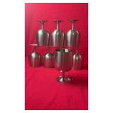Set of 8 Brushed Metal GobletsSet of eight
