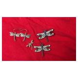 Dragonfly-themed jewelry collection including a