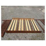 Wood Bed Frame & Mattress Set Dark wood bed f
