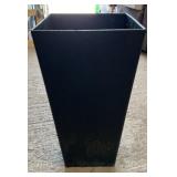Black square tapered planter suitable for indoor