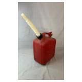 Red 10-litre plastic fuel can with flexible