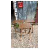 Set of three Scheibe folding TV trays with
