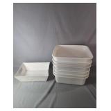 Plastic Storage Bin SetSet of seven white