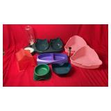 Variety of cat supplies featuring an automatic
