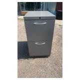Two-drawer metal filing cabinet with lock