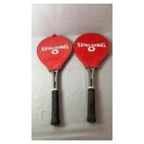 Pair of Spalding beach paddle racquets with
