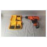 Black+Decker corded electric drill with two