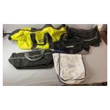 Collection of assorted duffel bags, tool bags,