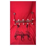 Two over-the-door hook racks featuring different