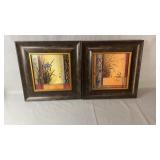 Matching framed floral wall art prints with