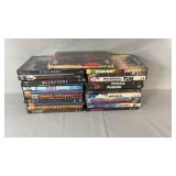 Collection of 23 DVDs featuring a mix of action,