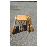 Wood TV Trays with Storage StandFive folding
