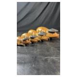 Hand-Carved Wooden Pig FigurinesSet of four