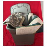 Large plastic storage tote with matching lid
