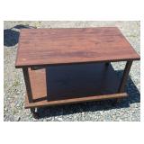 Rolling Woodgrain Side TableWoodgrain laminate