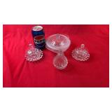 Collection including three covered crystal