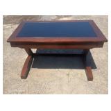 Console Table Wood console table with dark inset