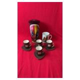 Four Stokes Jetson espresso cups with matching