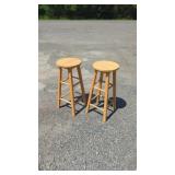 Pair of Wooden Bar StoolsPair of wooden bar