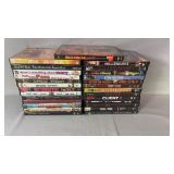 Collection of 27 DVDs featuring a mix of action,