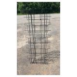 Freestanding black metal wire literature display