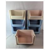 Plastic Stackable Storage Bin SetSet of seven