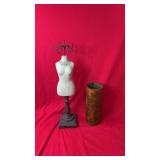 Decorative tabletop dress form jewelry stand